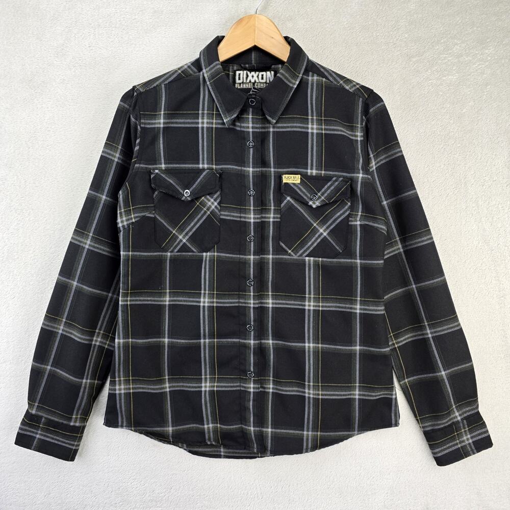 Dixxon Black Rifle‎ Coffee Co. Womens Shirt Medium Black Plaid Snap Front